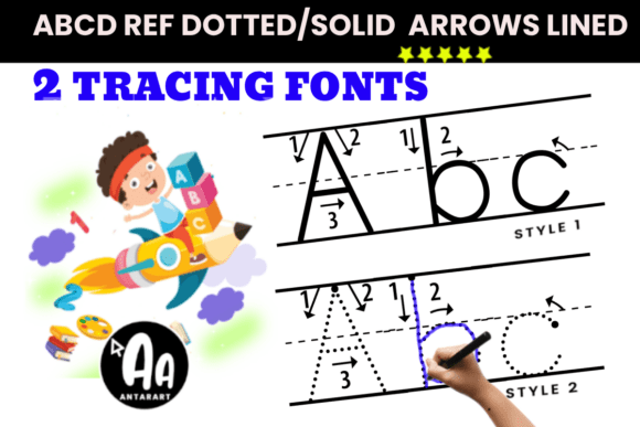 Arrows Lined Letter Tracing: A Typeface for Digital Creators