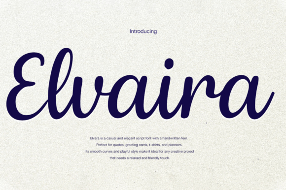 Elvaira Script Font Review for Handmade Product Design